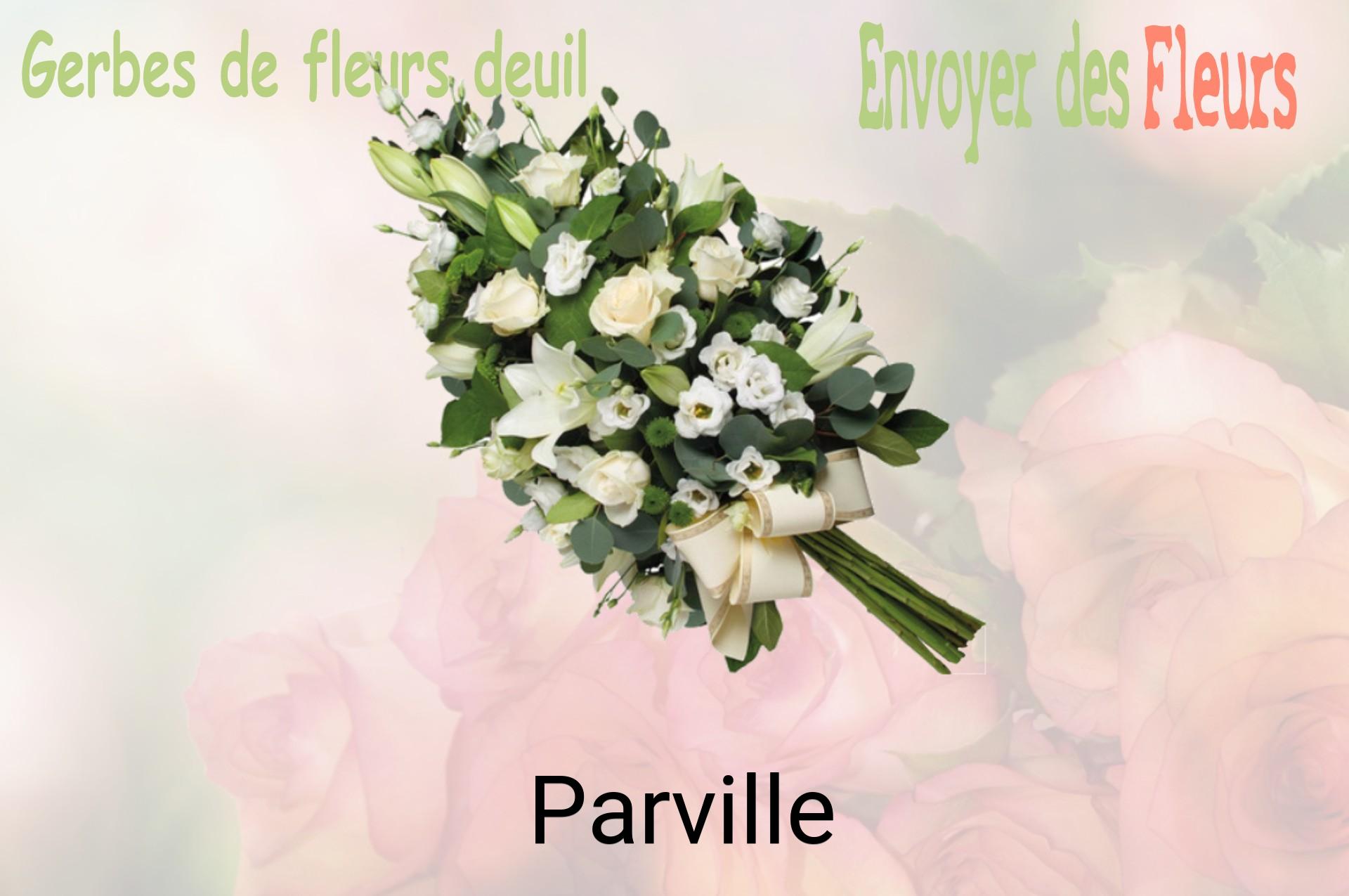 Gerbe de fleurs de deuil livrée à Parville